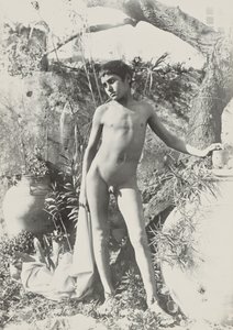 [Jeune fille nue dans un jardin]