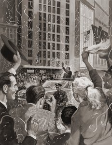Richard Nixon élu président des Etats-Unis (gouache sur papier)