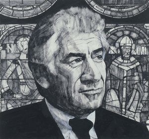 Portrait de Leonard Bernstein, illustration pour The Sunday Times, 1970s
