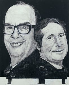 Portrait de Morecambe et Wise, illustration pour The Listener, 1970s - Barry Fantoni