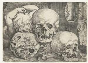 Enfant avec trois crânes - Barthel Beham