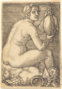 Femme Nue sur une Armure (Prudentia?) - Barthel Beham
