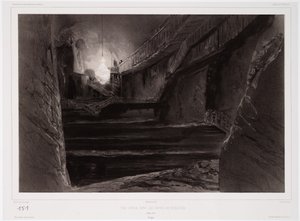 Vue prise dans les mines de Wieliczka, Pologne, 20 mars 1840, gravée par Sabatier - Barthelemy after Lauvergne
