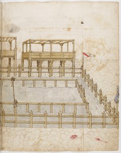 Lice pour tournoi. Enluminure du Livre des tournois du Roi René d