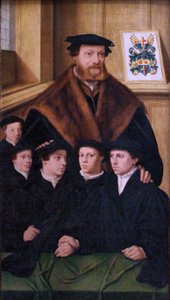 French: Portrait de Philipp Von Gail, marchand de Cologne et membre du Conseil de cette ville, et ses cinq fils Philipp von Gail