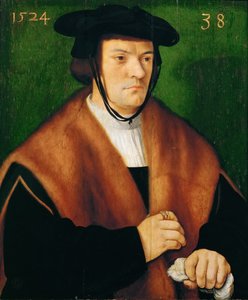 Gerhard von Westerburg (1486-après 1539), en demi-longueur, avec manteau de fourrure et chapeau noir