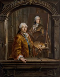 Portrait de Georges Desmarées à son chevalet peignant un portrait de Johann Christian Thomas Winck - Bartholomäus Ignaz Weiss