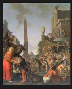 Joseph distribuant du maïs en Égypte, 1655