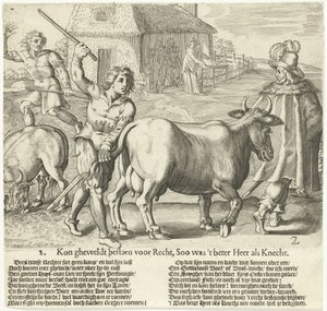 Le bailli emmène la vache du fermier