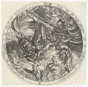Jonas jeté par les marins par-dessus bord