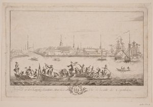 Vue de Slotsholmen depuis le lac - Bartholomæus Roque