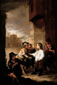 Saint Thomas de Villanueva distribuant ses vêtements aux garçons mendiants - Bartolomé Esteban Murillo