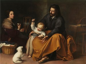 La Sainte Famille avec un petit oiseau, vers 1650