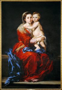 La Vierge au rosaire (peinture sur toile) - Bartolome Esteban Murillo