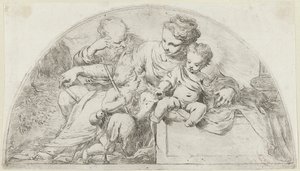 Sainte Famille avec le jeune Jean-Baptiste - Bartolomeo Biscaino