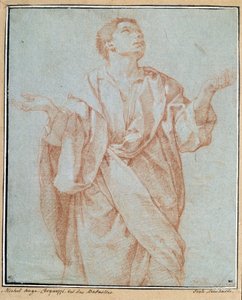 Homme drapé, bras ouverts, yeux levés au ciel, tête inclinée - Bartolomeo Cesi