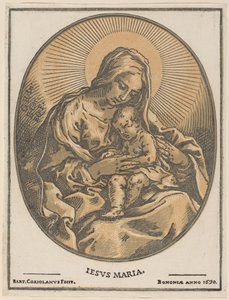 Vierge et enfant - Bartolomeo Coriolano after Guido Reni