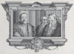 Trois hommes barbus, l