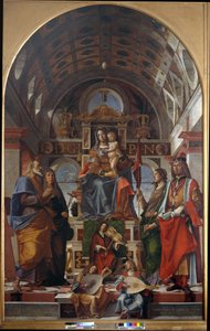 Madone et enfant avec Saint André, Monique, Ursule et Sigismond - Bartolomeo Montagna