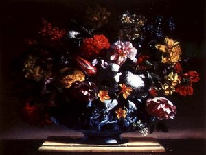 Nature morte de fleurs dans une urne