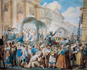 Scène chevaleresque à San Carlo al Corso à Rome - Bartolomeo Pinelli