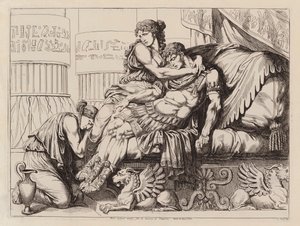 Mort de Marc Antoine dans les bras de Cléopâtre, 30 av. J.-C. (eau-forte)