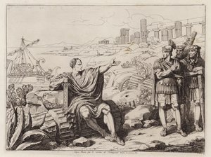 Gaius Marius assis parmi les ruines de Carthage (gravure) - Bartolomeo Pinelli