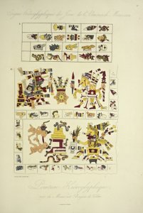Peintures hiéroglyphiques, du manuscrit Borgia à Veletri, illustration de 