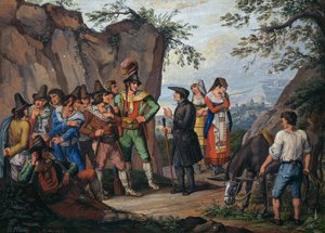 Négociations pour la reddition entre le brigand Gasparone et l