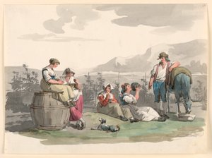 Repos pendant les vendanges - Bartolomeo Pinelli