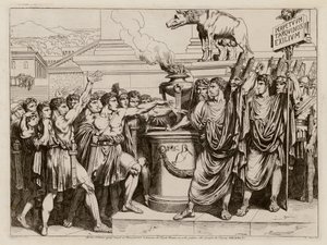 Le serment de Brutus (eau-forte) - Bartolomeo Pinelli