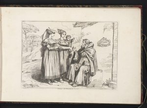 Deux femmes de Frascati et un ermite - Bartolomeo Pinelli