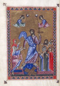 Egerton 1139, f.9v Descente aux enfers, illustration du 