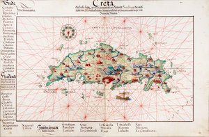 Carte de Crète 1554 - Battista Agnese