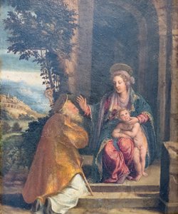 Vierge avec Enfant et évêque