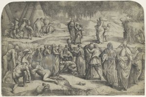 Récolte de la manne - Battista Franco