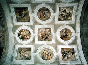 Vue de la voûte, du plafond de la chapelle Grimani