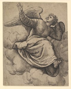 Ange assis sur un nuage