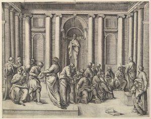 Le Christ parmi les docteurs, ca. 1540-45 - Battista Franco Veneziano
