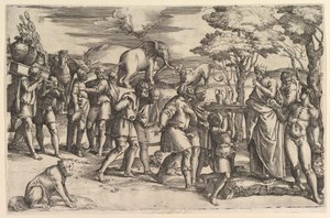 Melchizédek offrant du pain et du vin à Abraham - Battista Franco Veneziano