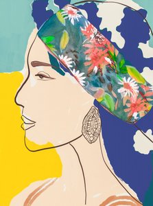 Femme au foulard à fleurs