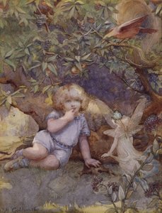 Petite fille avec des fées
