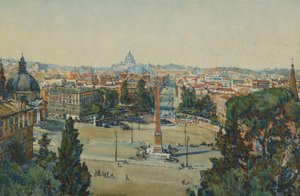 Rome, depuis Le Pincio, Piazza Del Popolo - Beatrice Mary Seccombe Leech