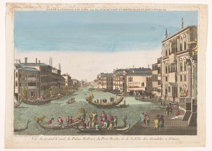 Vue sur le Grand Canal avec gondoles, le Palazzo Balbori et le Pont Rialto à Venise - Beauvais