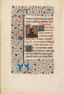 Abbé Maurus avec un bâton et un livre, c.1440-50 - Bedford Master Workshop