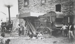 Machine à battre à vapeur, Mons, 1883