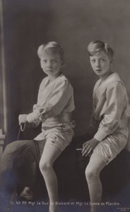 Le Duc de Brabant, Le Comte de Flandre, sur un éléphant jouet - Belgian Photographer