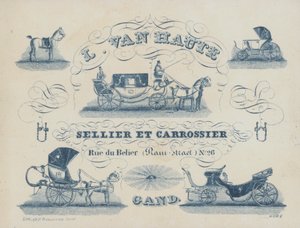 Publicité pour L van Haute, sellier et carrossier, Gand, Belgique
