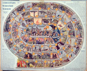 Jeu de société des événements et du développement de la 1ère Guerre mondiale en Belgique, c.1918-19 - Belgian School