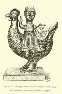 Figure en terre cuite émaillée représentant Sainte Catherine - Belgian School